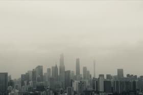 A city beneath smog